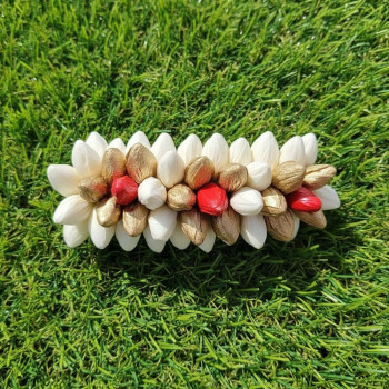 Real Look Jasmine Hair Clip White/Gold/Red | Simple & Classic