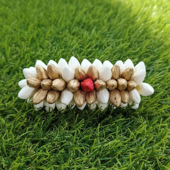 Real Look Jasmine Hair Clip White/Gold/Red | Perfect for Weddings