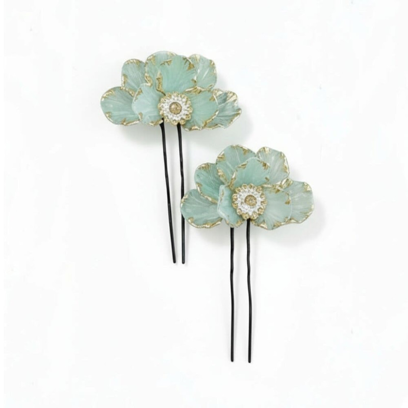 Brooch Pin Pair Teal | Soft for Daily Wear