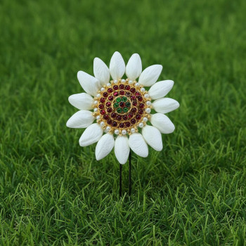 Jasmine Hair Pin White/Red/Green | Perfect for Weddings