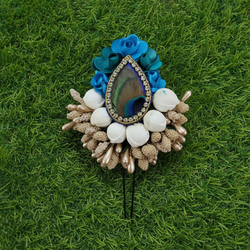 Peacock Hair Pin White/Gold/Blue/Green | Beautiful for Festivals