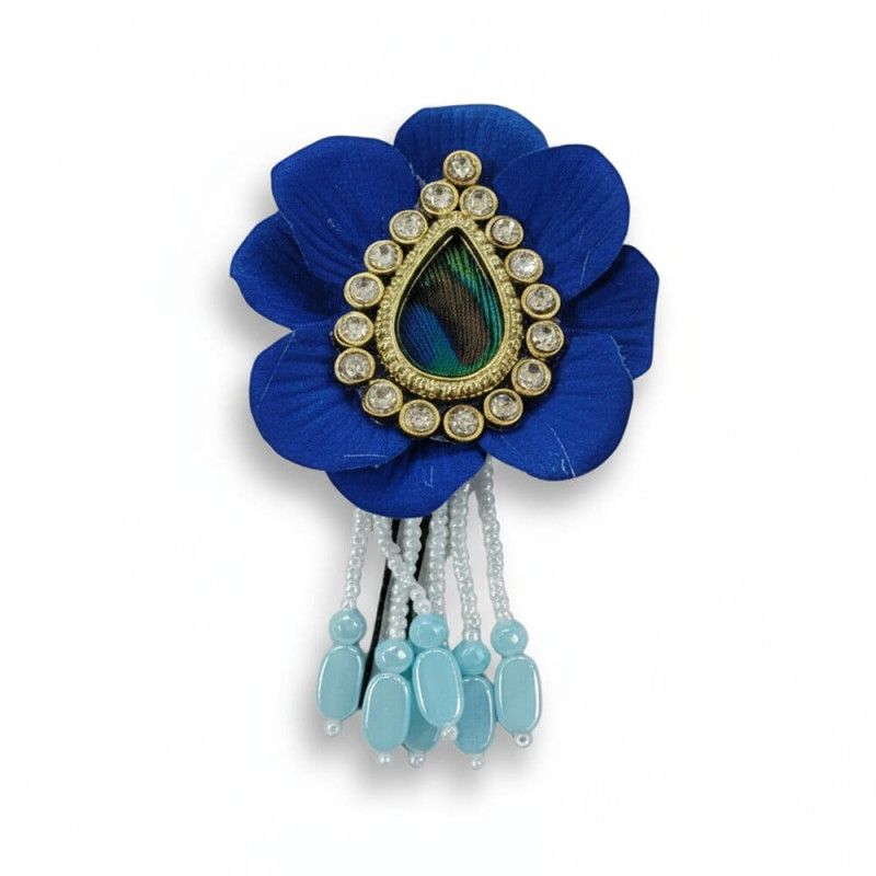 Rose Betal Hair Pin Blue | Beautiful & Stylish