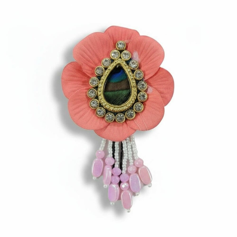 Rose Betal Hair Pin Ruby Pink | Perfect for Weddings