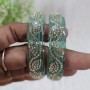 Border Glass Bangles Pair
